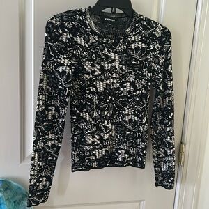 Express Womens Lace Print Sweater sz XS